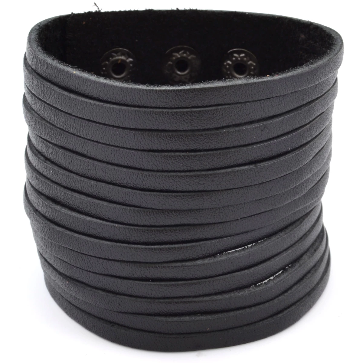 Collin Rowe Black Leather Adjustable Wide Wrap Cuff Bracelet 1 Collin Rowe Black Leather Adjustable Wide Wrap Cuff Bracelet