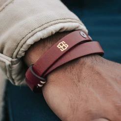 Salt & Hide Red Buffalo Leather Wrap Bracelet -MEN'S BRACELETS Sales Store red jackson leather bracelet