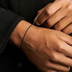 Lucleon 2mm Black Stainless Steel Curb Chain Bracelet -MEN'S BRACELETS Sales Store rel 23020 1x1 1 nathan