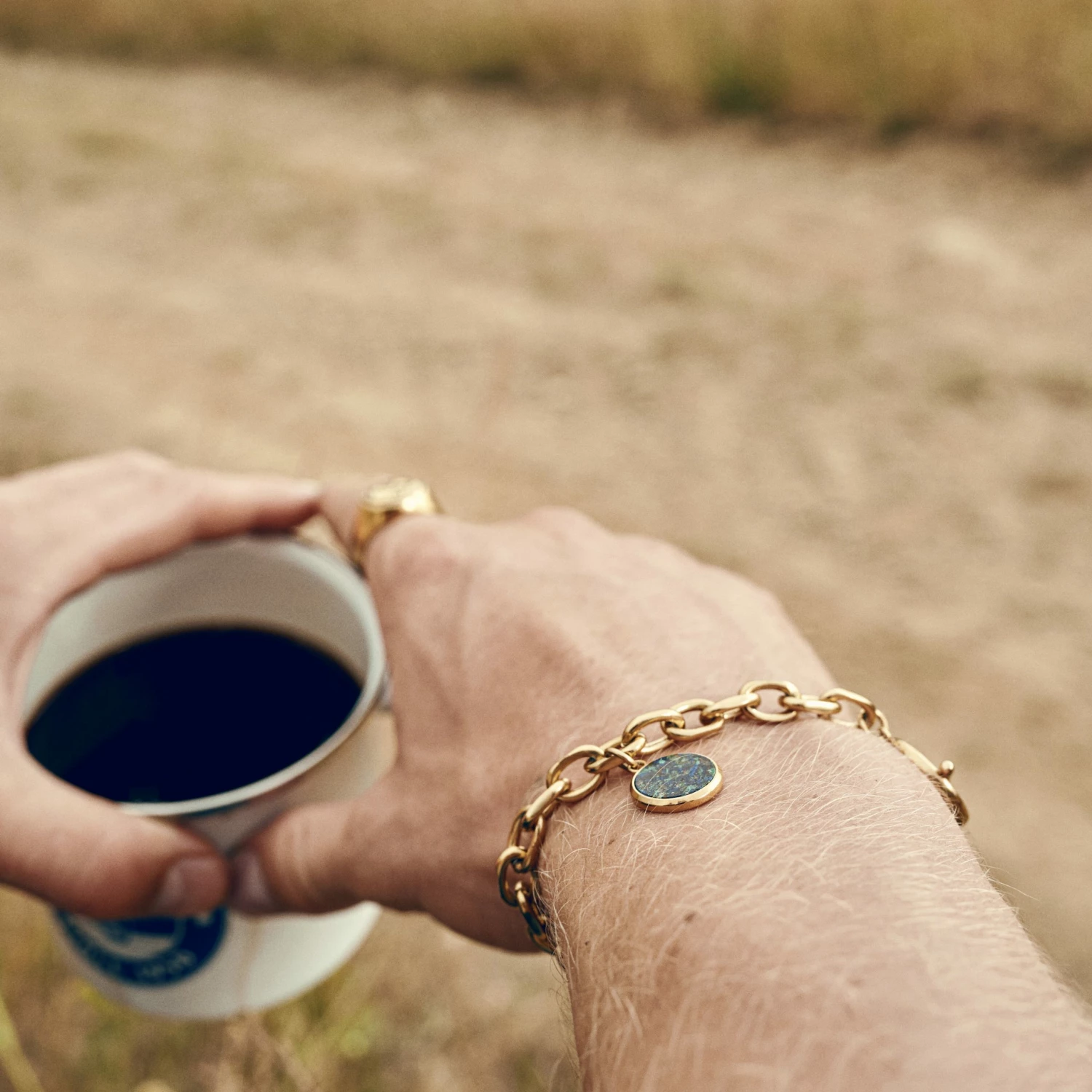 Arkai Atlas | Gold-tone Azurmalachite Charm Bracelet 2 Arkai Atlas | Gold-tone Azurmalachite Charm Bracelet - Image 2