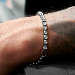 Lucleon Amager | Gunmetal Stainless Steel Box Chain & Glass Diamond Bracelet 11 Lucleon Amager | Gunmetal Stainless Steel Box Chain & Glass Diamond Bracelet -MEN'S BRACELETS Sales Store rst acpa collectionpage black 23121 bjarkejohansen 2 bm