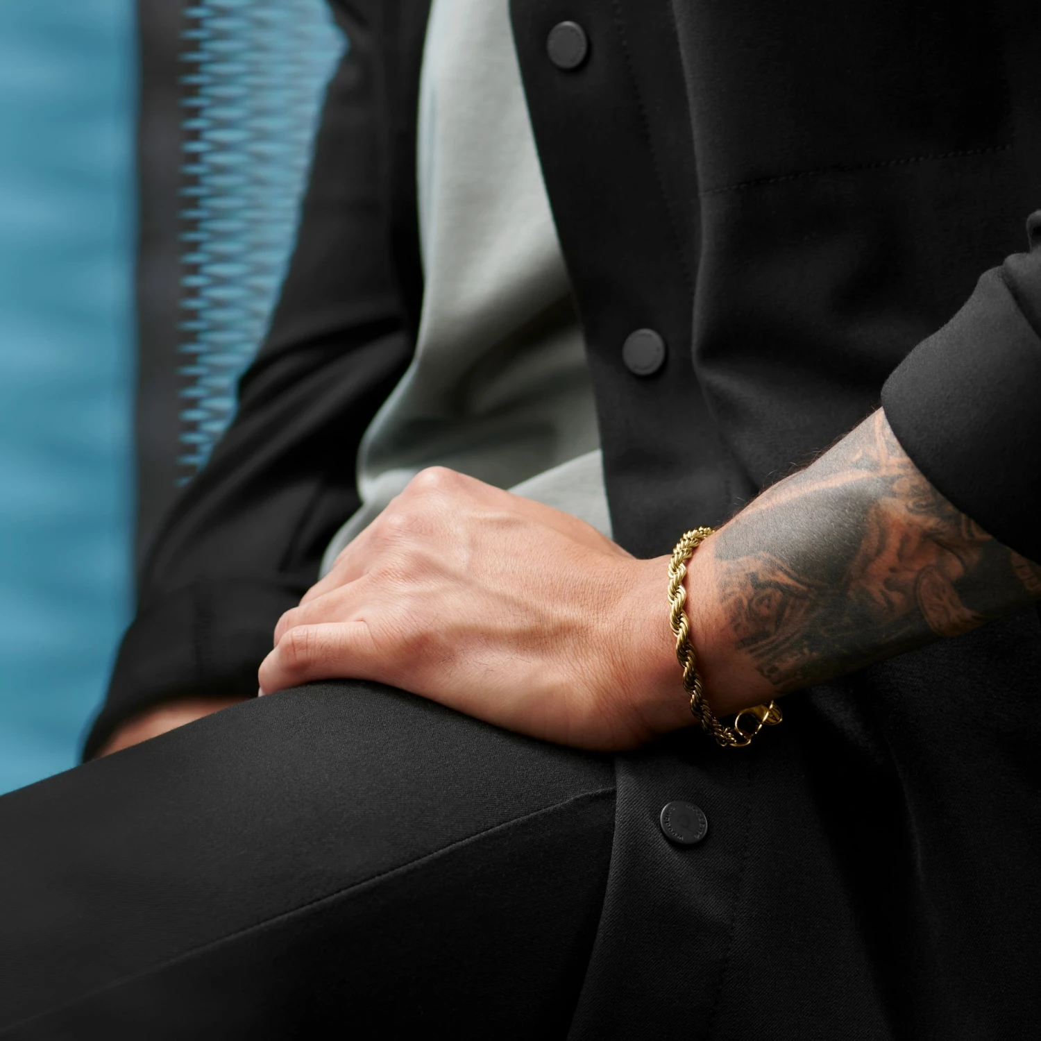 Lucleon Amager | 6mm Gold-Tone Stainless Steel Rope Chain Bracelet 3 Lucleon Amager | 6mm Gold-Tone Stainless Steel Rope Chain Bracelet - Image 3