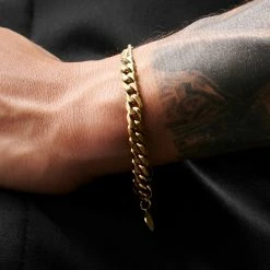 Lucleon Amager | Gold-Tone Stainless Steel Curb Chain Bracelet -MEN'S BRACELETS Sales Store rst acpa collectionpage gold 23190 bjarkejohansen 1 bm