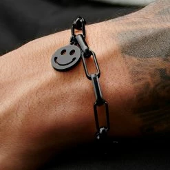 Lucleon Amager | Gunmetal Stainless Steel Curb & Cable Chain Smiley Bracelet 11 Lucleon Amager | Gunmetal Stainless Steel Curb & Cable Chain Smiley Bracelet -MEN'S BRACELETS Sales Store rst acpa collectionpage gold23129 silver23125 black23133 bjarkejohansen 2 2 3 bm