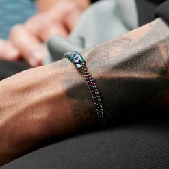 Lucleon Amager | Rainbow Stainless Steel Curb Chain Bracelet -MEN'S BRACELETS Sales Store rst acpa collectionpage rainbow 23198 bjarkejohansen 1 bm