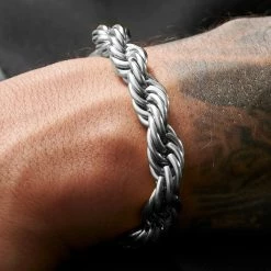 Lucleon Amager | 10mm Silver-Tone Stainless Steel Rope Chain Bracelet -MEN'S BRACELETS Sales Store rst acpa collectionpage silver 23141 bjarkejohansen 2 bm