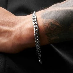 Lucleon Amager | Silver-Tone Stainless Steel Curb Chain Bracelet -MEN'S BRACELETS Sales Store rst acpa collectionpage silver 23185 bjarkejohansen 1 bm