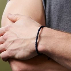 Waykins Adjustable Blue Nylon Lucky Knot Bracelet -MEN'S BRACELETS Sales Store rst wbb 4 20598 product 1