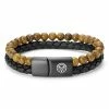 Lucleon Icon | Wood Grain Jasper & Black Leather Cord Bracelet