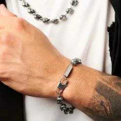 Arkai Rico | Silver-Tone Stainless Steel Skull Bracelet 8 Arkai Rico | Silver-Tone Stainless Steel Skull Bracelet -MEN'S BRACELETS Sales Store ste arkai ms 23351 bjarkejohansen 1 1 2