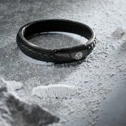 Lucleon All Black Braided Leather & Stainless Steel Bracelet 10 Lucleon All Black Braided Leather & Stainless Steel Bracelet -MEN'S BRACELETS Sales Store ste ig lucleon bracelet 10 11606 1