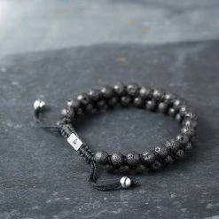 Arkai Sanatio | Black Lava Rock Double Bracelet -MEN'S BRACELETS Sales Store ste sbcl ig 1x1 bracelet arkai 23669 16