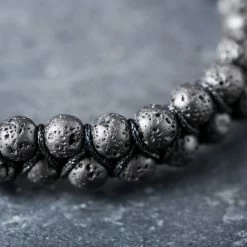 Arkai Sanatio | Black Lava Rock Double Bracelet -MEN'S BRACELETS Sales Store ste sbcl ig 1x1 bracelet arkai 23669 7