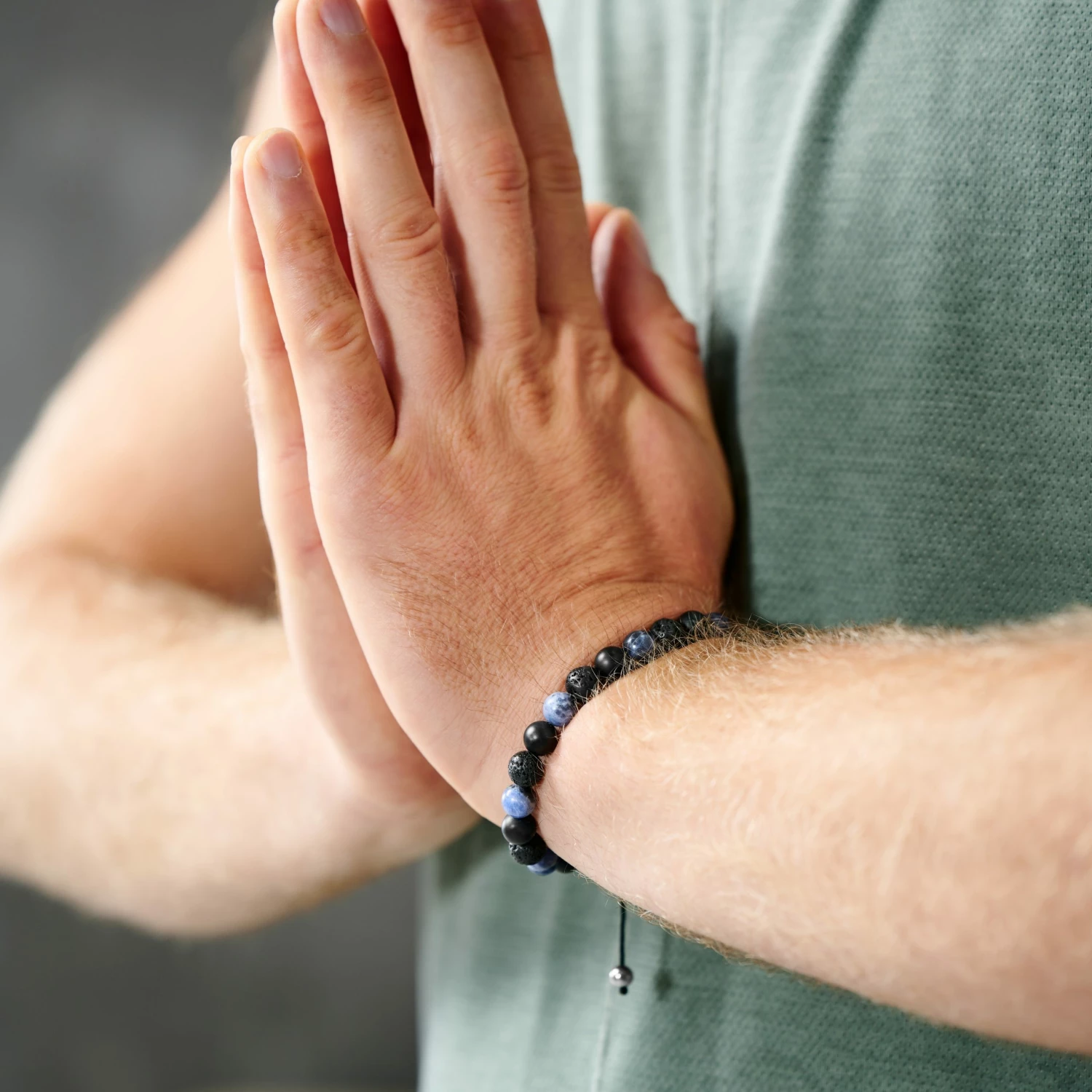 Arkai Sanatio | 8mm Black & Blue Lava Rock, Onyx & Sodalite Bracelet 2 Arkai Sanatio | 8mm Black & Blue Lava Rock, Onyx & Sodalite Bracelet - Image 2