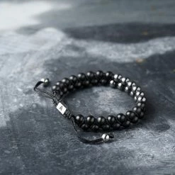 Arkai Sanatio | Black Onyx & Grey Hematite Double Bracelet -MEN'S BRACELETS Sales Store ste sbcl ig 1x1 bracelet arkai 23673 22