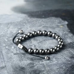 Arkai Sanatio | Grey Hematite & Nylon Bracelet -MEN'S BRACELETS Sales Store ste sbcl ig 1x1 bracelet arkai 23675 12