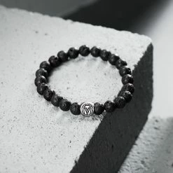 Lucleon Black Lava Rock & Stainless Steel Bracelet -MEN'S BRACELETS Sales Store ste spring2021 ig bracelet 9064 10