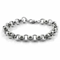Fort Tempus Silver-Tone Stainless Steel Cable Chain Bracelet