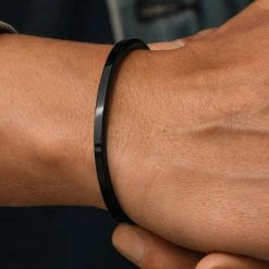 Lucleon Thin Black Stainless Steel Cuff Bracelet -MEN'S BRACELETS Sales Store thin3abf3293f2be1758fb022ada672be5f0 2bm
