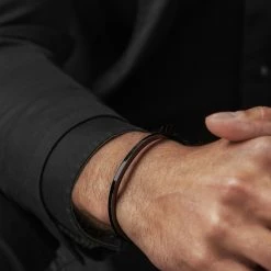 Lucleon Thin Black Stainless Steel Cuff Bracelet -MEN'S BRACELETS Sales Store thin593ba90e15588704b1712451306a7cf4 2