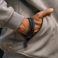 Lucleon Roy | Black & Blue Leather Cord Wrap Bracelet 8 Lucleon Roy | Black & Blue Leather Cord Wrap Bracelet -MEN'S BRACELETS Sales Store trendhim september 2020 set 11 1217 sq 1