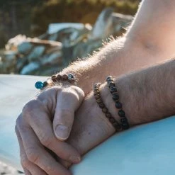 Waykins Wave | Natural Black & Earth Tones Wooden Bracelet Set 9 Waykins Wave | Natural Black & Earth Tones Wooden Bracelet Set -MEN'S BRACELETS Sales Store wallace square