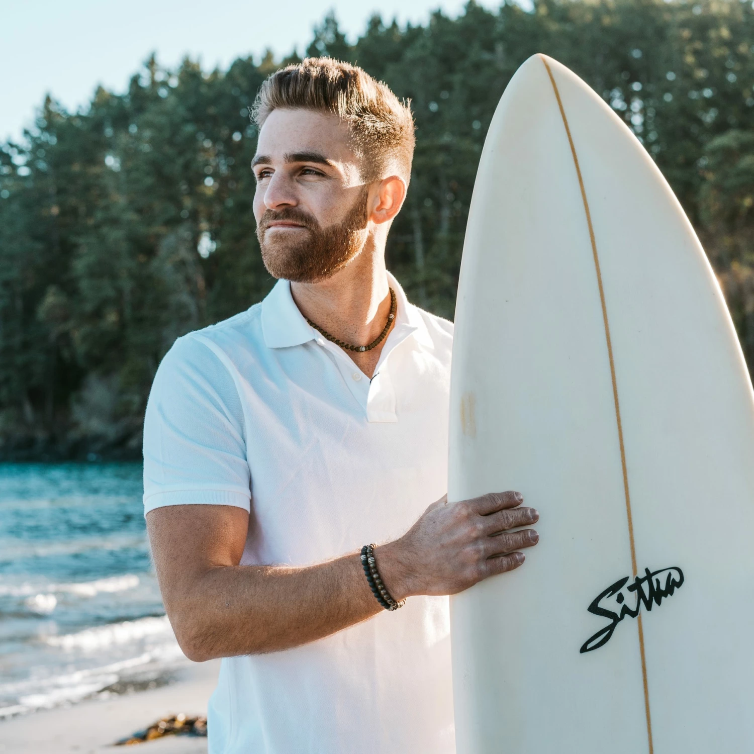 Waykins Wave | Silver-Tone Light Grey and Wooden Bracelet Set 5 Waykins Wave | Silver-Tone Light Grey and Wooden Bracelet Set - Image 5