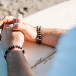 Waykins Wave | Silver-Tone Light Grey and Wooden Bracelet Set 9 Waykins Wave | Silver-Tone Light Grey and Wooden Bracelet Set -MEN'S BRACELETS Sales Store wendel square2